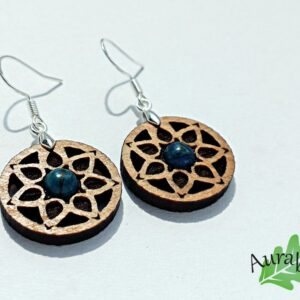 Boucles d’oreilles Rosace Jaspe bleu