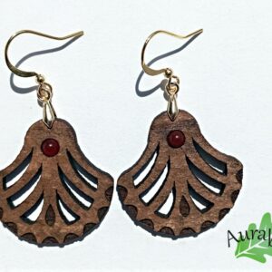 Boucles d’oreilles Palmier Agate rouge