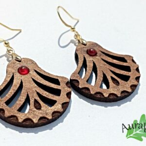 Boucles d’oreilles Palmier Agates rouge